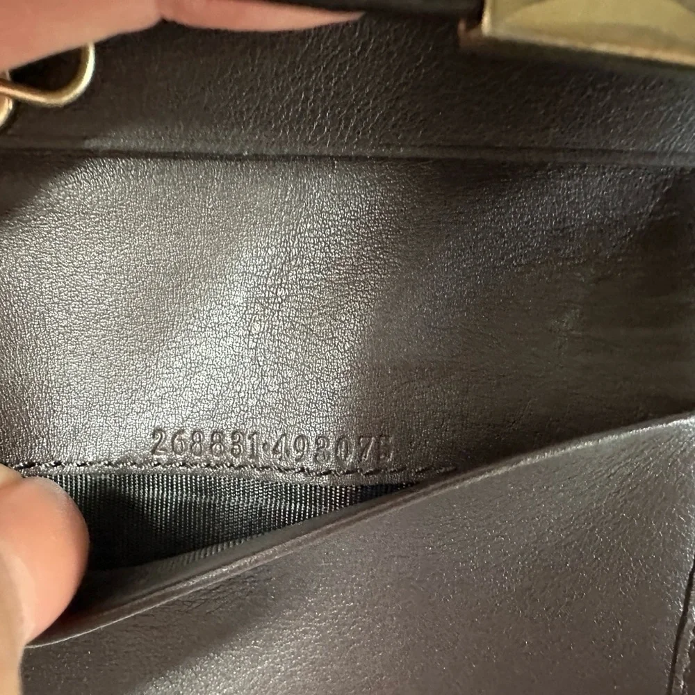 AUTHENTIC GUCCI SHIMA GG LOGO BROWN LEATHER 6 RING KEYCASE TRIFOLD WALLET - Picture 12 of 15